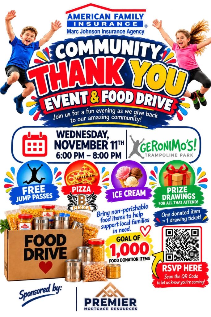 Community Thank You Event & Food Drive, Chubbuck, November 11, 2026